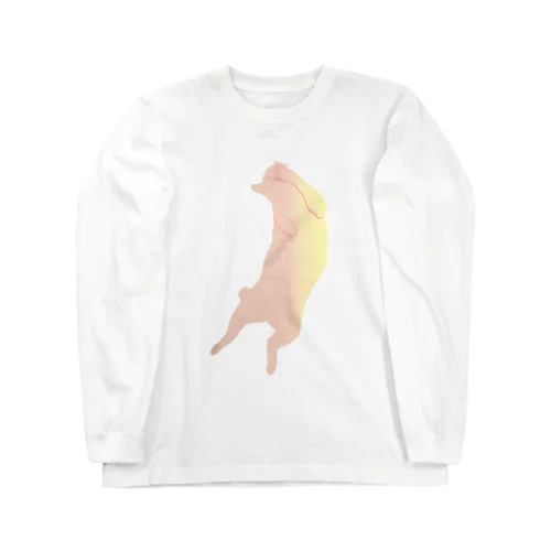 ねこ　桃の色　ゆとり Long Sleeve T-Shirt