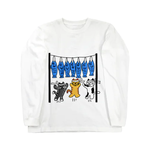 ねこ猫運動会（魚食い競走） Long Sleeve T-Shirt