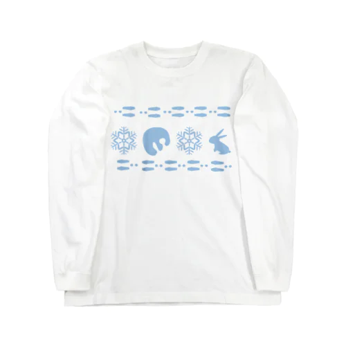 十和田湖冬ウサギ Long Sleeve T-Shirt
