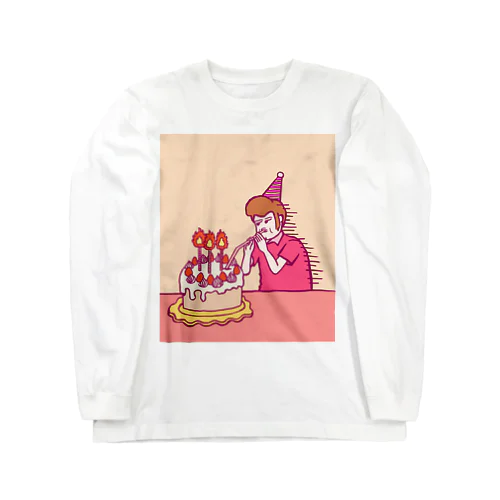 ケーキを吸う男 ロングスリーブTシャツ