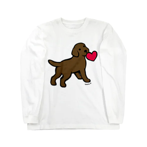 チョコラブパピーと赤いハート Long Sleeve T-Shirt