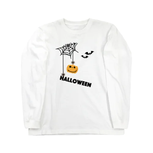 ハロウィン〜クモとカボチャ ロングスリーブTシャツ