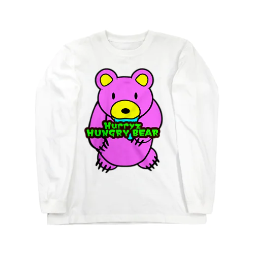 Hurryz HUNGRY BEAR ピンク Long Sleeve T-Shirt
