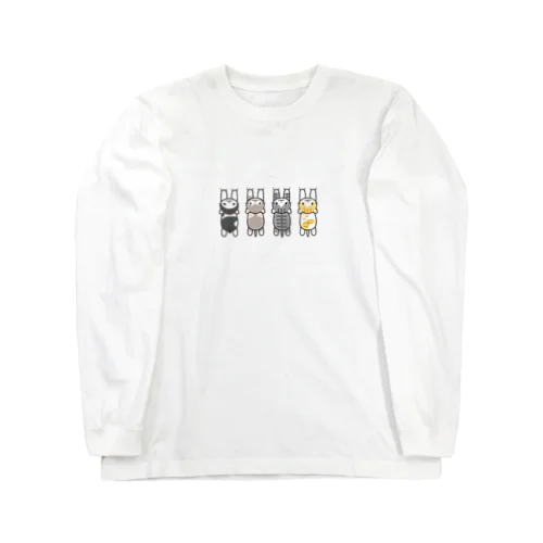 4匹の子猫応援 Long Sleeve T-Shirt