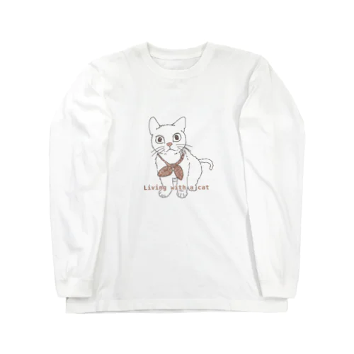 （茶色）ねこちゃん ロングスリーブTシャツ