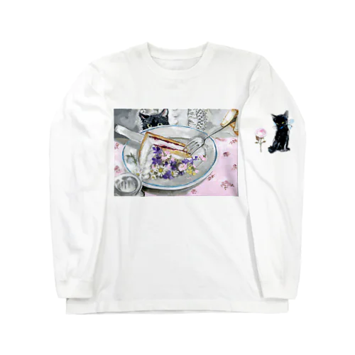 violet cake /ねこと薔薇 ロングスリーブTシャツ