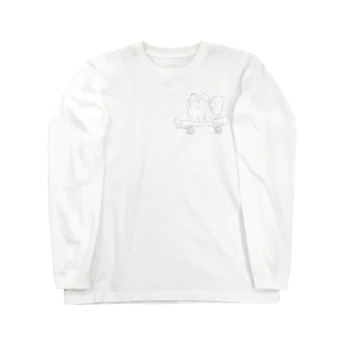 MEOW！スケートボードキャット Long Sleeve T-Shirt