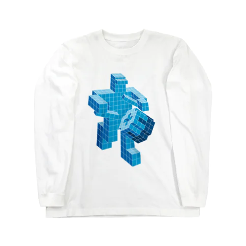 モノブロコ(MONOBLOCO)のシンボルキャラクター、青色のロボットロングスリーブTシャツ Long Sleeve T-Shirt