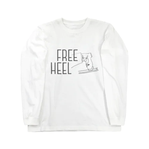 FREE HEEL テレマークスキーブーツイラスト入り ロングスリーブTシャツ