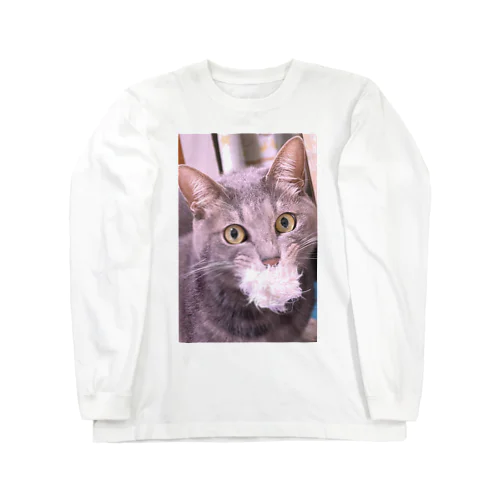 玉咥えきらりん猫 Long Sleeve T-Shirt