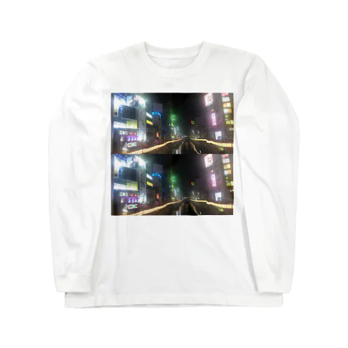 ナイトフォト（道頓堀） Long Sleeve T-Shirt