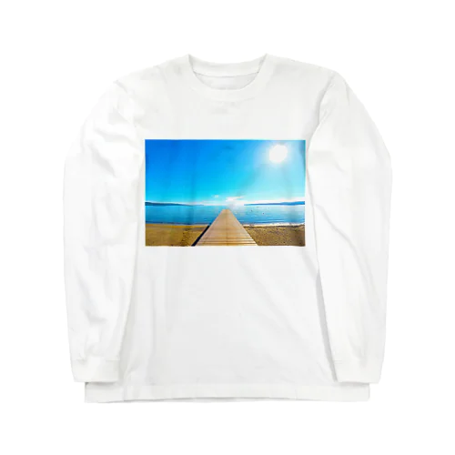佐渡島・佐和田海岸の桟橋 Long Sleeve T-Shirt