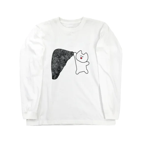 岩登り猫ちゃん（背面プリント有） Long Sleeve T-Shirt