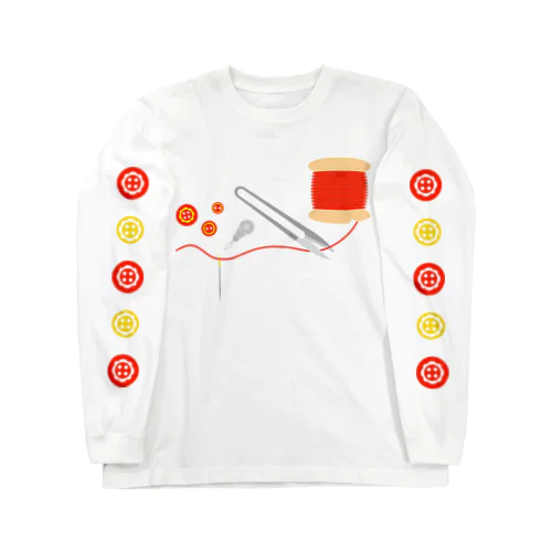 赤い糸とボタン Long Sleeve T-Shirt