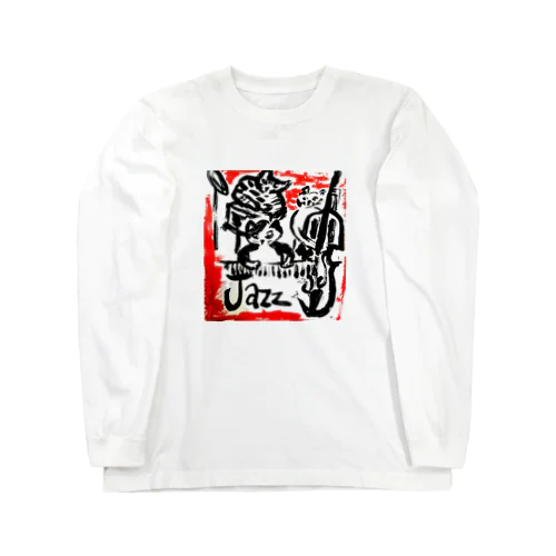 Jazz　ビアノトリオ猫　 Long Sleeve T-Shirt