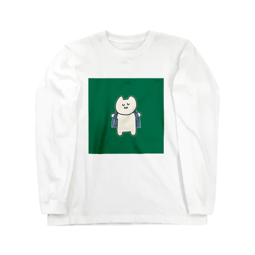 肩にロープをかけた猫ちゃん（緑）Tシャツ Long Sleeve T-Shirt