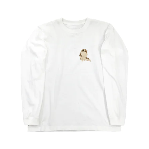 長沢芦雪　子犬2（ワンポイント）長沢芦雪「薔薇蝶狗子図」の中で描かれている子犬をトレースしました。 ロングスリーブTシャツ