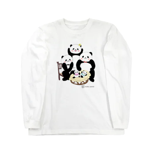 パンダ写真館にて「5人家族になりました」 Long Sleeve T-Shirt