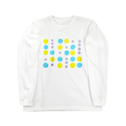 aqua&yellow Dots ロングスリーブTシャツ