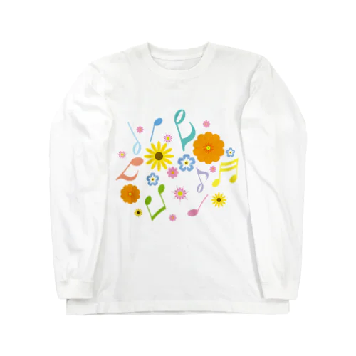 きれいな花と音符 Long Sleeve T-Shirt