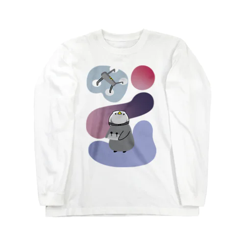 ペンギンとドローン Long Sleeve T-Shirt