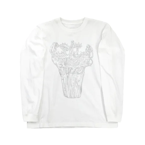 縄文火炎型土器　灰白 Long Sleeve T-Shirt