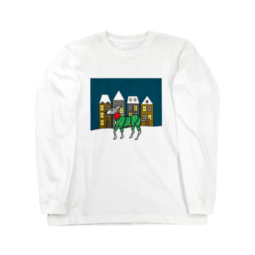 クリスマスの街とイタグレ Long Sleeve T-Shirt