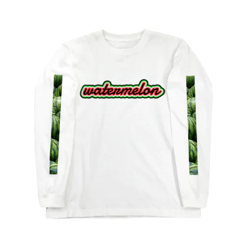 西瓜カットロゴ大玉 Long Sleeve T-Shirt