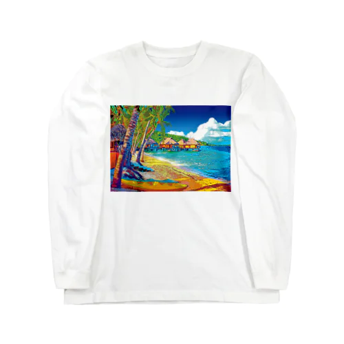 ボラボラ島の水上バンガロー Long Sleeve T-Shirt