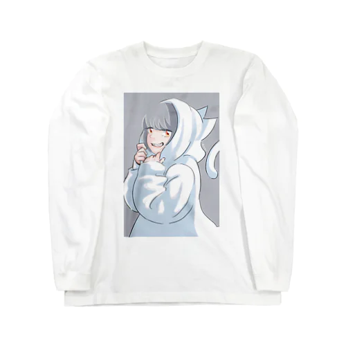 猫フードGirl Long Sleeve T-Shirt