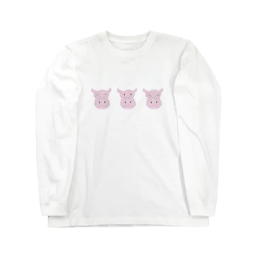 なんともいえない表情のカバ Long Sleeve T-Shirt