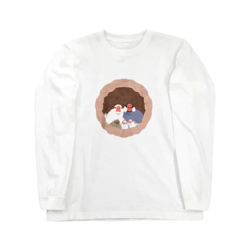 文鳥一家のどこでも壷巣！住み着くシリーズ Long Sleeve T-Shirt