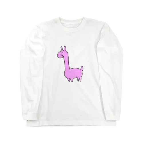 謎のピンク生き物 ロングスリーブTシャツ
