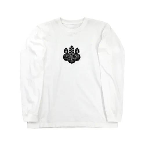 豊臣秀吉 家紋 桐紋（五七の桐） 黒 Long Sleeve T-Shirt