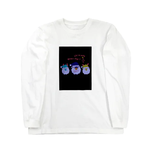 ブラックサンタさん3人 🍗 Long Sleeve T-Shirt