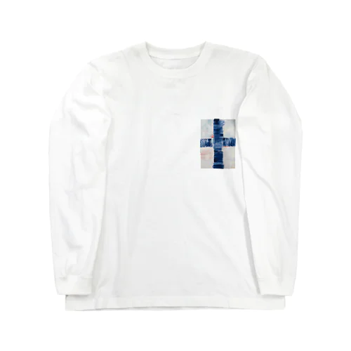 手描きクロス(BLUE)裏ロゴ Long Sleeve T-Shirt