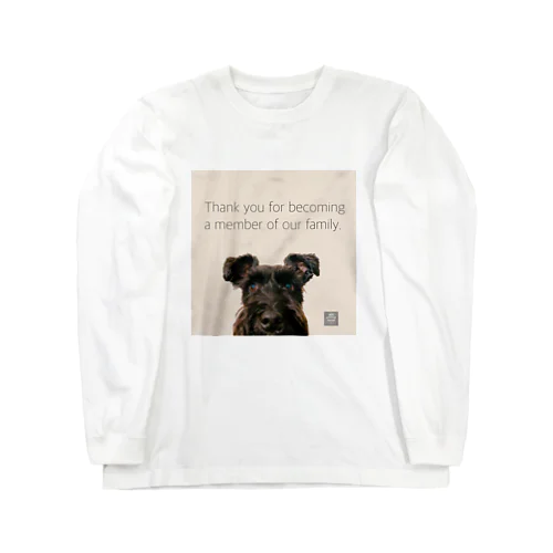 ドアップKURO シュナウザー 黒シュナ 黒い犬 Long Sleeve T-Shirt