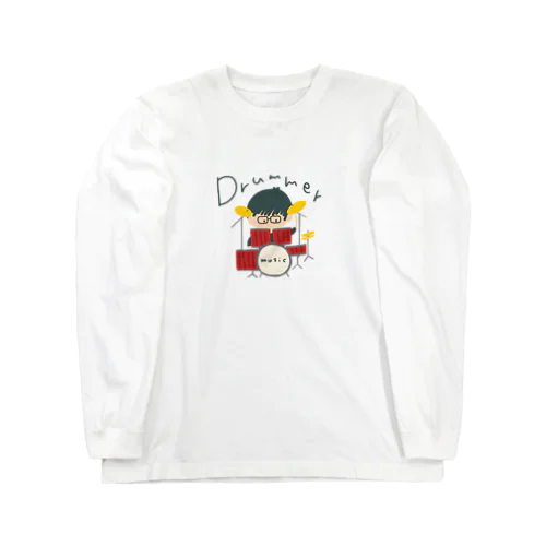 drummerメガネ君 ロングスリーブTシャツ