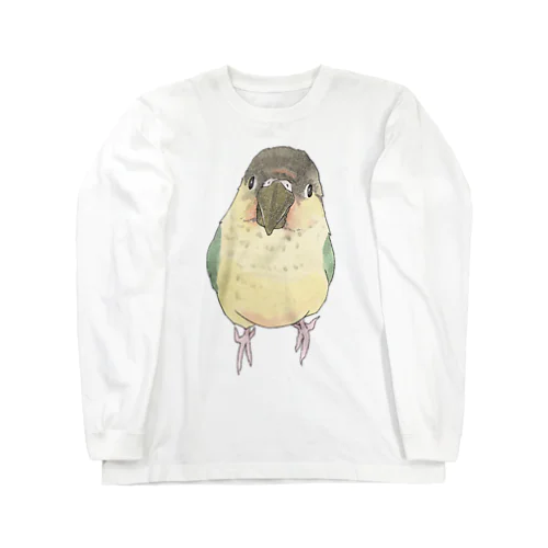 可愛いウロコメキシコインコちゃん【まめるりはことり】 ロングスリーブTシャツ