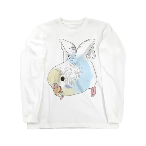 ご機嫌羽セキセイインコちゃん【まめるりはことり】 Long Sleeve T-Shirt