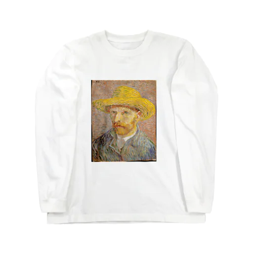 ゴッホ　/　麦わら帽子をかぶった自画像　Self-Portrait with a Straw Hat 1887 Long Sleeve T-Shirt