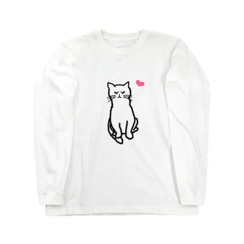 可愛い白猫 ロングスリーブTシャツ