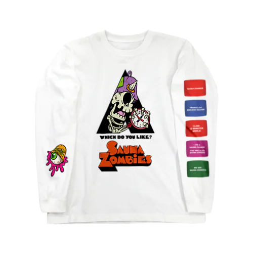 SAUNA ZOMBIES -which do you like? SIDE:12Minutes World - ロングスリーブTシャツ