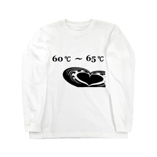 スチーミングは60℃～65℃@ハート ロングスリーブTシャツ