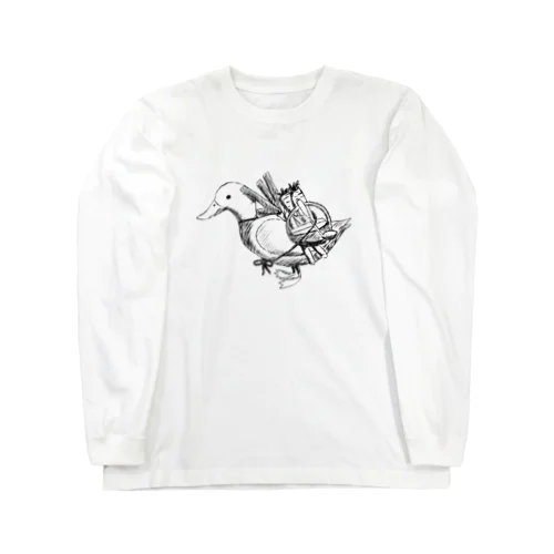 カモネギ鉛筆画 Long Sleeve T-Shirt