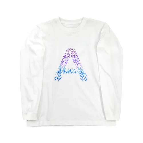 Alphabet A -gradation leafs style- Long Sleeve T-Shirt