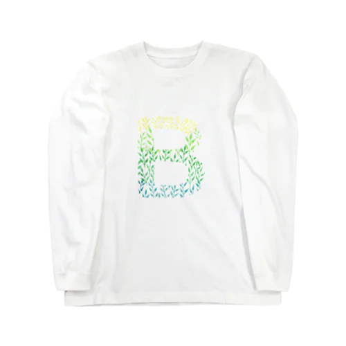 Alphabet B -gradation leafs style- ロングスリーブTシャツ