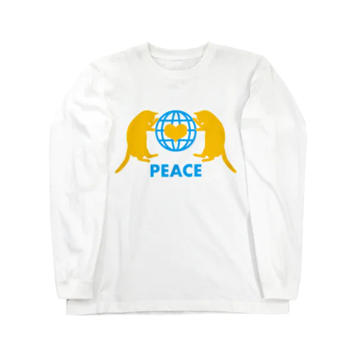 peace ウクライナカラー2 ロングスリーブTシャツ