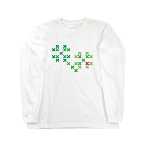 クローバー-大 Cross-stitch Long Sleeve T-Shirt