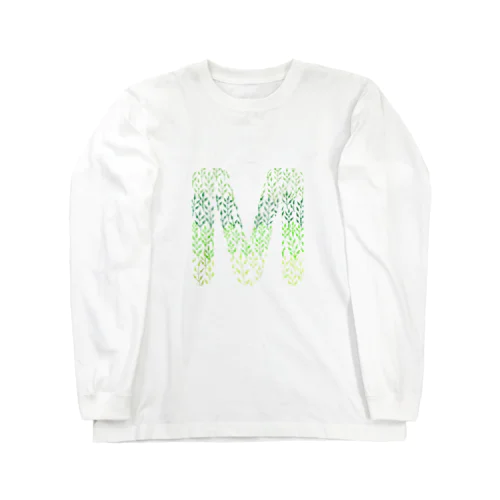 Alphabet M -gradation leafs style- Long Sleeve T-Shirt